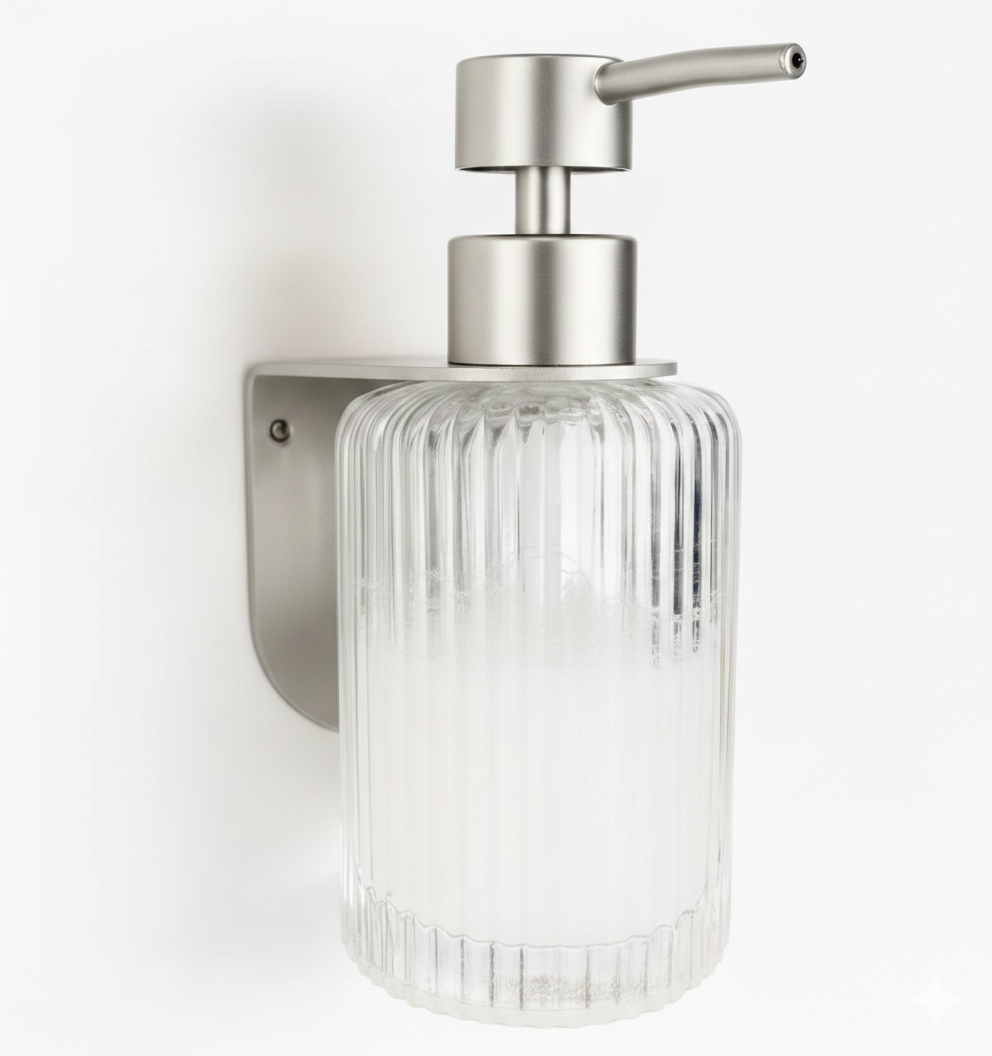 Support porte flacon mural - sans perçage - Argenté mamik.fr