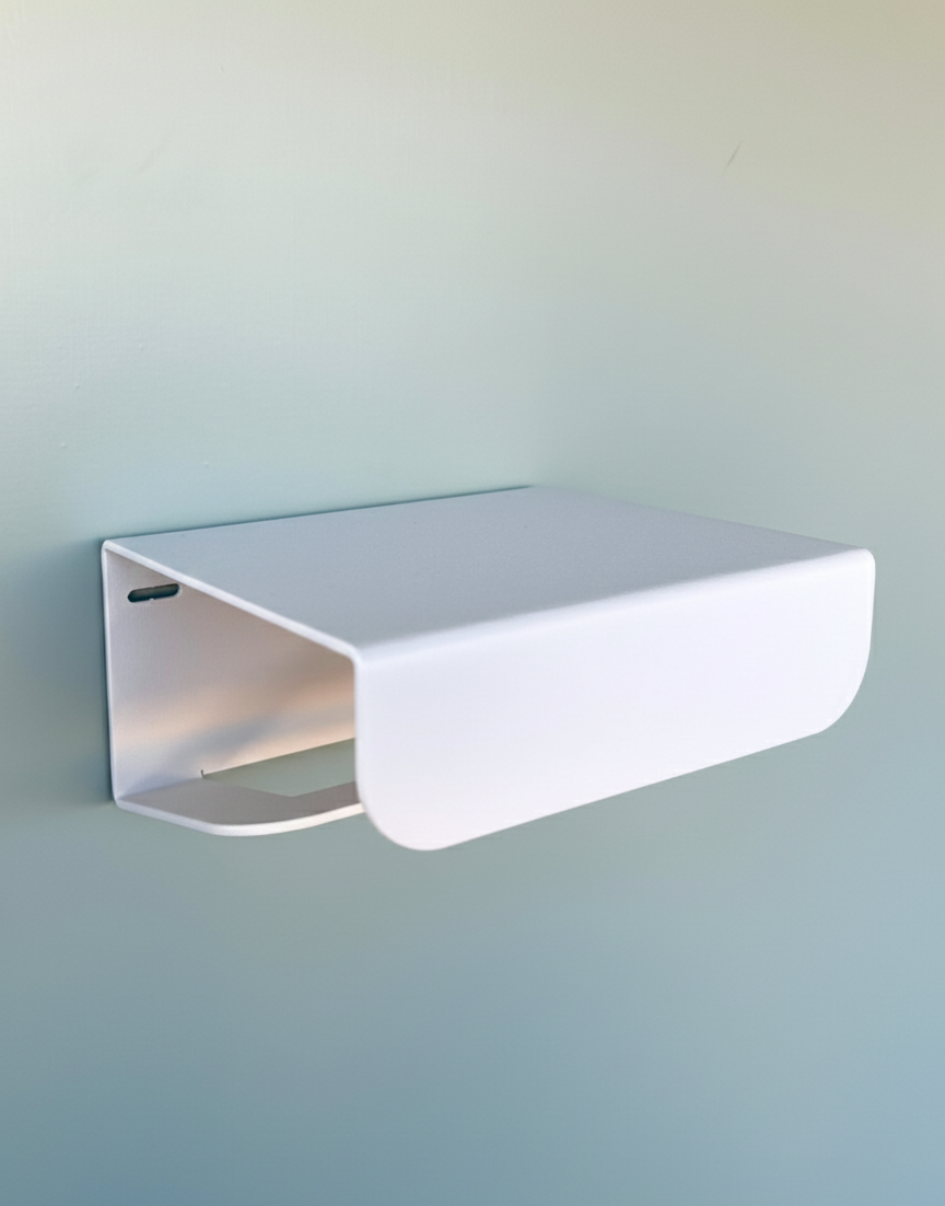 porte papier toilette crème avec la possibilité de percer ou fixer avec des adhésifs 