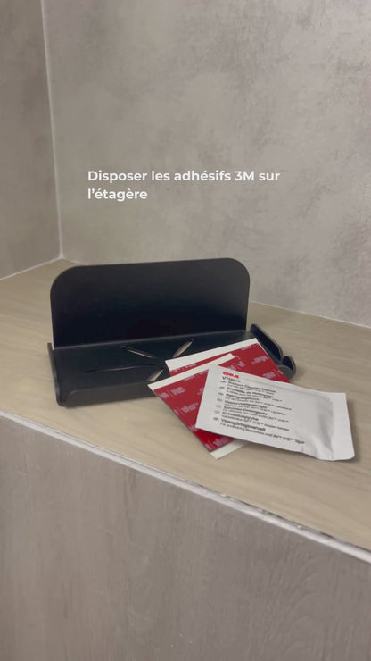Grande étagère de douche mural- sans perçage - Crème