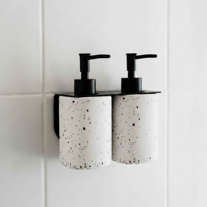 support double porte flacon mural noir brillant 