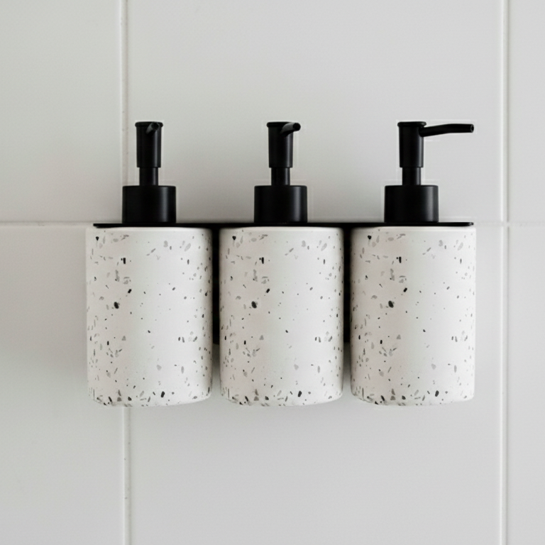 support triple porte flacon noir brillant 