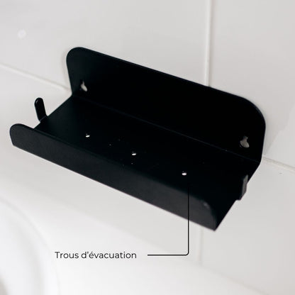 Etagère de douche murale - sans perçage- Noir mamik.fr