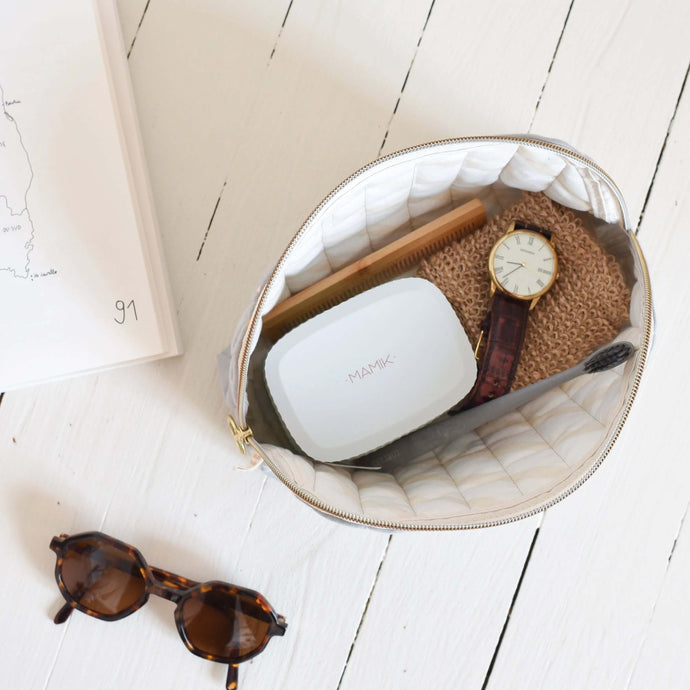 Boîte de transport pour cosmétique solide - Blanc bleuté